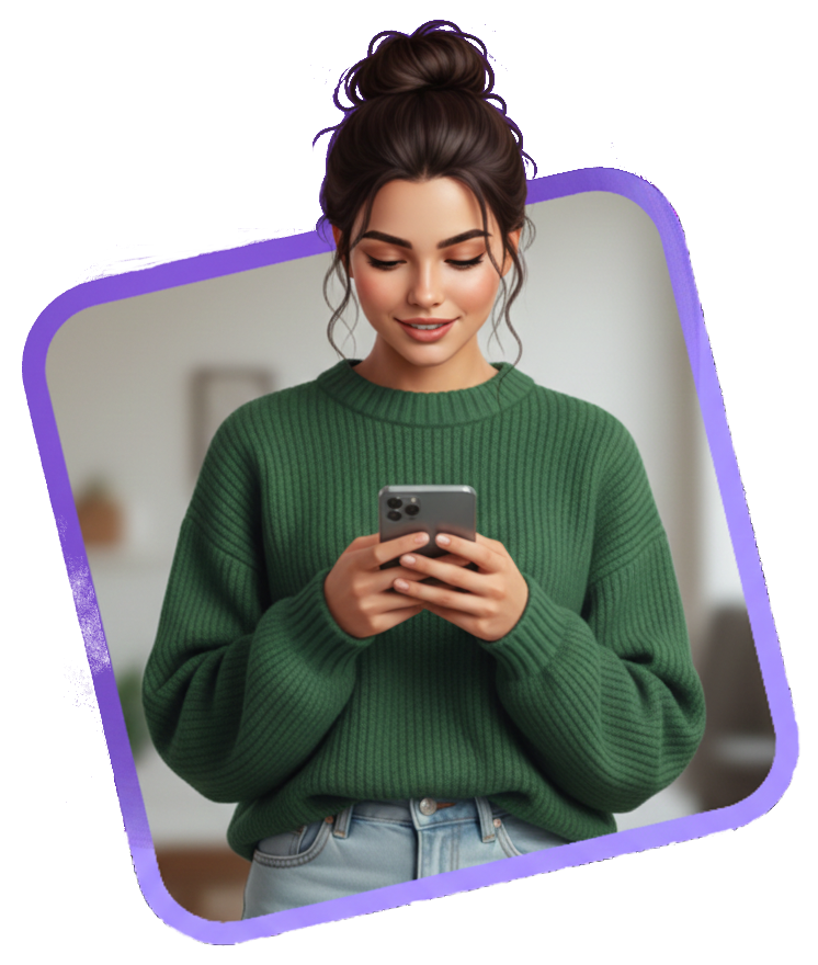 Clientă folosind aplicația