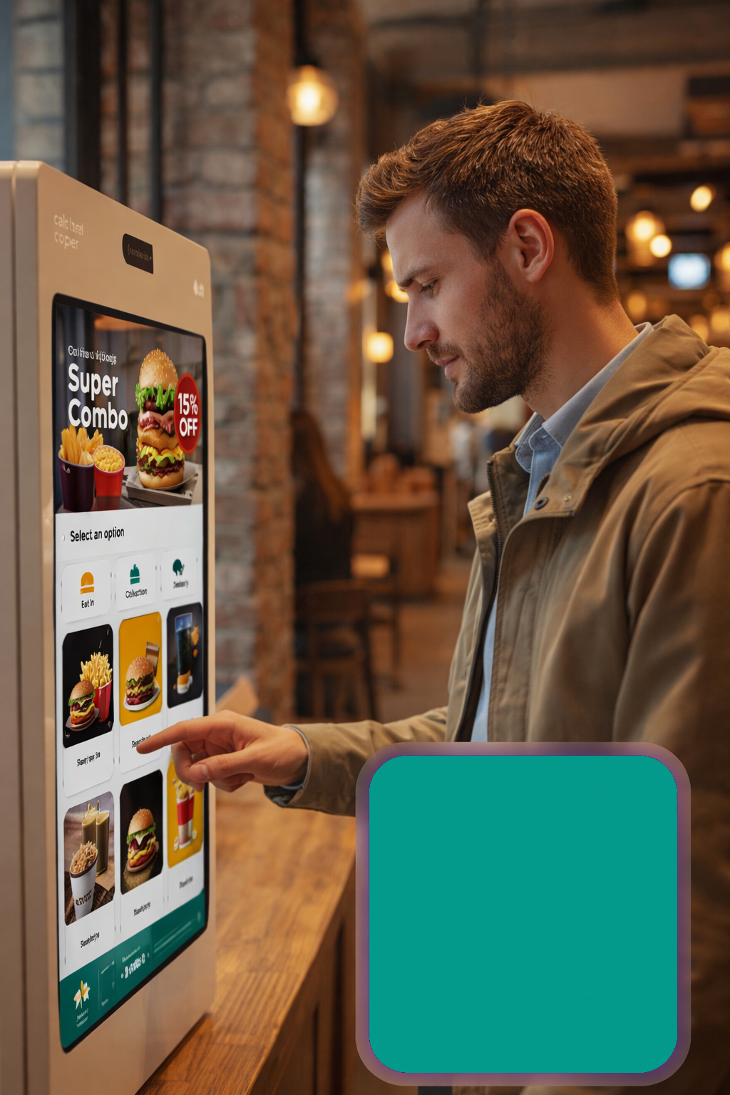 Client comandând prin aplicație